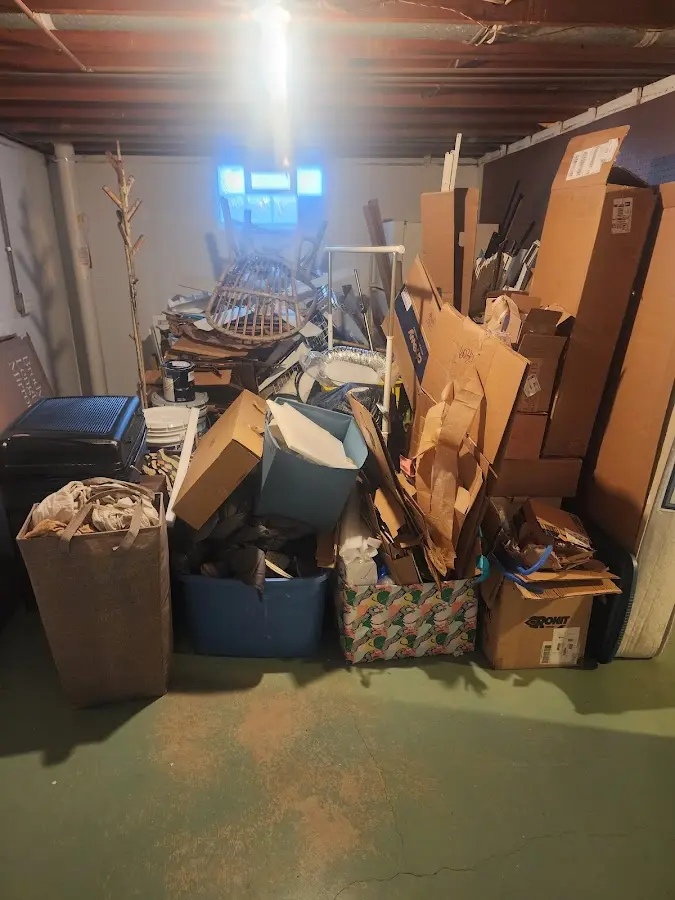 Roll-off dumpster container at job site for 8 Yard Dumpster Rental in Perry